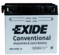 Аккумулятор EXIDE E60-N30L-A 12В 30Ач 300CCA 185x128x168 мм Обратная (-+)